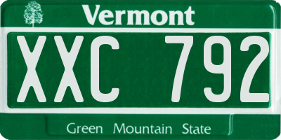 VT license plate XXC792