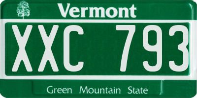 VT license plate XXC793