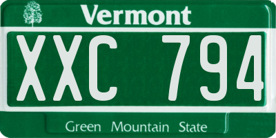 VT license plate XXC794