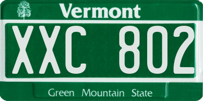 VT license plate XXC802
