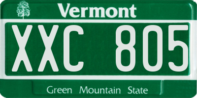 VT license plate XXC805