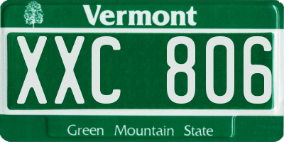 VT license plate XXC806