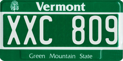 VT license plate XXC809