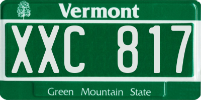 VT license plate XXC817
