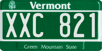 VT license plate XXC821