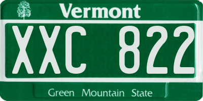 VT license plate XXC822