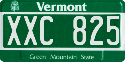 VT license plate XXC825