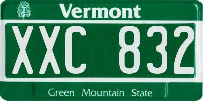 VT license plate XXC832