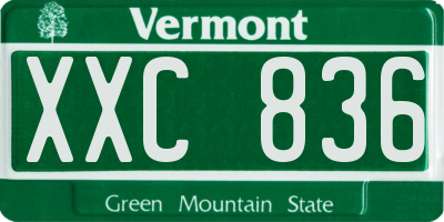 VT license plate XXC836