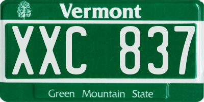 VT license plate XXC837