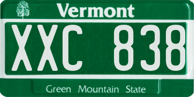 VT license plate XXC838