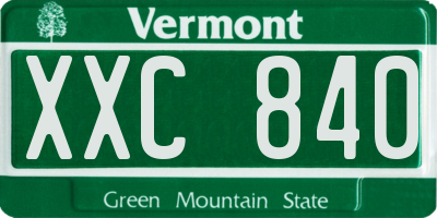 VT license plate XXC840
