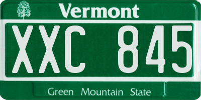 VT license plate XXC845