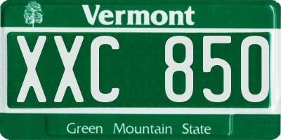 VT license plate XXC850