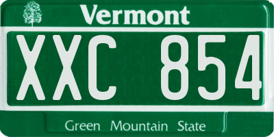 VT license plate XXC854