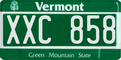VT license plate XXC858