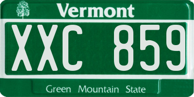 VT license plate XXC859