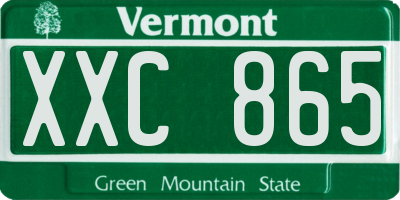 VT license plate XXC865