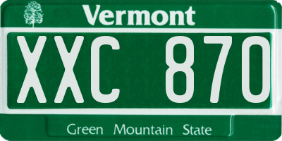 VT license plate XXC870
