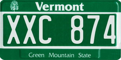 VT license plate XXC874