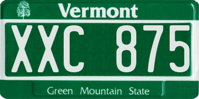 VT license plate XXC875