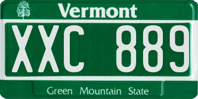 VT license plate XXC889