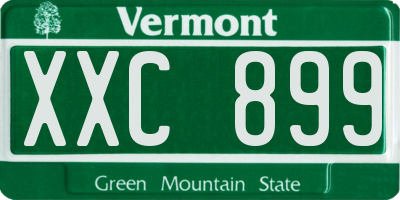 VT license plate XXC899