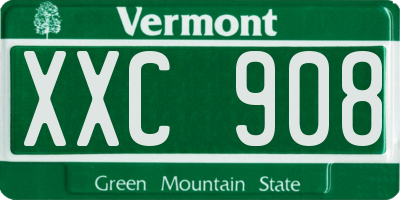 VT license plate XXC908