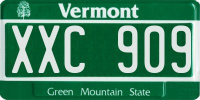 VT license plate XXC909