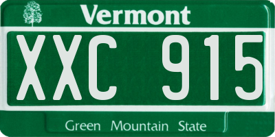 VT license plate XXC915