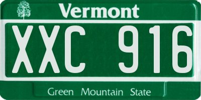 VT license plate XXC916