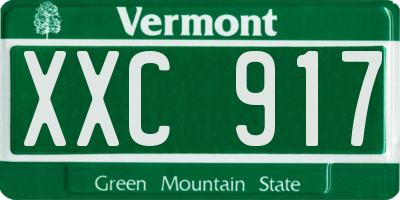 VT license plate XXC917