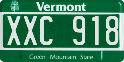 VT license plate XXC918