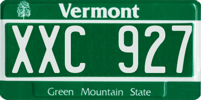 VT license plate XXC927