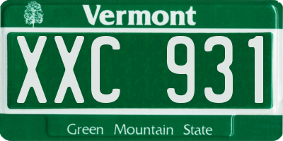 VT license plate XXC931