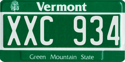 VT license plate XXC934