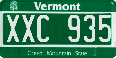 VT license plate XXC935