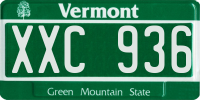 VT license plate XXC936