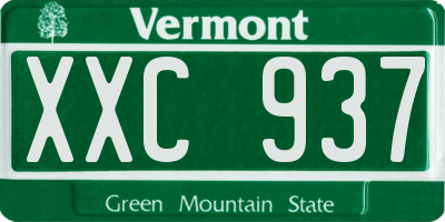 VT license plate XXC937