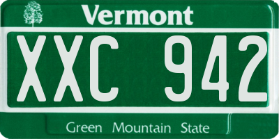 VT license plate XXC942