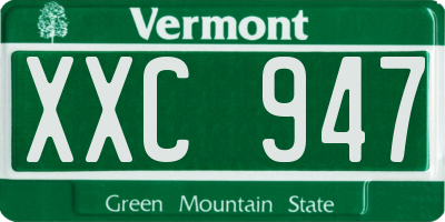 VT license plate XXC947