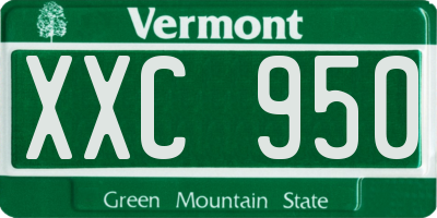 VT license plate XXC950