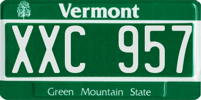 VT license plate XXC957