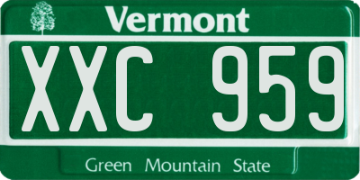 VT license plate XXC959