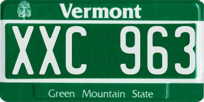 VT license plate XXC963