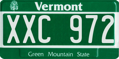 VT license plate XXC972