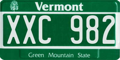 VT license plate XXC982