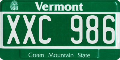 VT license plate XXC986