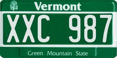 VT license plate XXC987