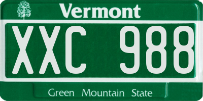 VT license plate XXC988